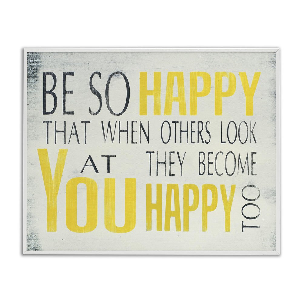 Stupell Industries Be So Happy Typography, Design by Holly Stadler Wall Art, 11 x 14, Multi-Color
