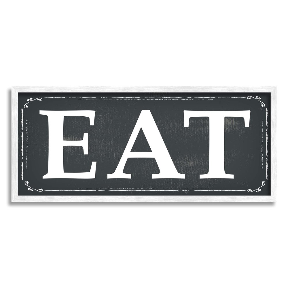 Stupell Industries EAT Black and White
