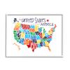 Stupell Industries Colorful USA Map with State Names Typography view 1