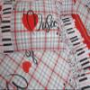 Double bed set MUSIC AND HEARTS Colour: Grey-Red 100% Cotton Natural Fiber MADE IN ITALY MAXI Sizes New 2021!!!! (Red) view 3