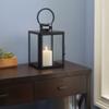 Smart Living Huntington Black Metal and Glass Candle Holder Lantern with Hanging Hook 84137 view 4