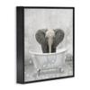 Stupell Industries Baby Elephant Bath Time Cute Animal Design Wall Art, 17x17, Black Framed view 3