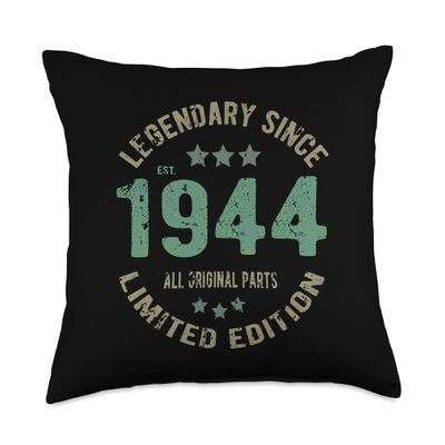 82 Years Old Bday Legend Since 1944 - Vintage 82nd Birthday Throw Pillow