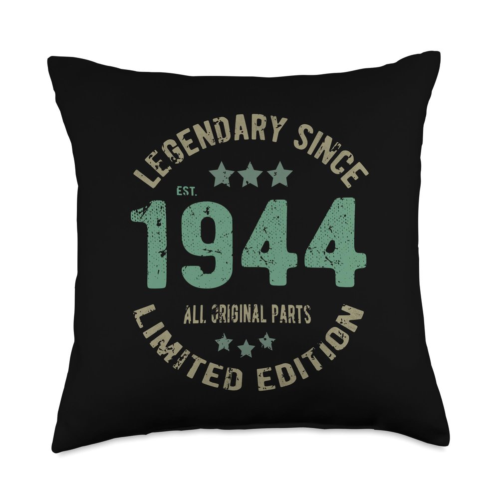 82 Years Old Bday Legend Since 1944 - Vintage 82nd Birthday Throw Pillow