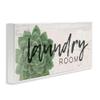 Stupell Industries Laundry Room Green Succulent Soft Textured Paper Look, Design by Jessica Mundo White Framed Wall Art, 13 x 30, Beige view 3