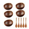 12-15cm Natural Coconut Bowl protection wooden bowl Coconut Wood tableware Spoon Set coco smoothie Coconut Kitchen Environmental (5 spoon 5 bowl) view 1