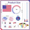 CAMIRUS 4th of July Party Favors, 126 Pcs Patriotic Accessories USA Flags Sunglasses Necklaces Glow Sticks Musical Blow Outs Mustaches Brooches Stickers for Independence Day, Memorial Day, Labor Day view 2