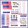 CAMIRUS 4th of July Party Favors, 126 Pcs Patriotic Accessories USA Flags Sunglasses Necklaces Glow Sticks Musical Blow Outs Mustaches Brooches Stickers for Independence Day, Memorial Day, Labor Day view 3