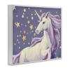 Stupell Industries Purple Unicorn in Starry Night Sky Space Fantasy, Design by Ziwei Li White Framed Wall Art, 16 x 20 view 3