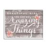 Stupell Industries 'Beautiful Girl Inspirational Kids Flower Word Design', Framed Giclee Art, White, 20 x 16 Inches, Easy to Hang and Sturdy, Made in USA, by Lil' Rue view 1