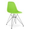 Aron Living Tower 17" Plastic and Chrome Steel Dining Chair in Green view 1