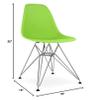 Aron Living Tower 17" Plastic and Chrome Steel Dining Chair in Green view 2