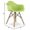 Aron Living Pyramid 17.5" Plastic and Beech Wood Armchair in Green view 2