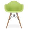 Aron Living Pyramid 17.5" Plastic and Beech Wood Armchair in Green view 3