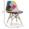 Aron Living Pyramid 17.5" Cotton and Wood Dining Chair in Multi-Color view 2