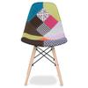 Aron Living Pyramid 17.5" Cotton and Wood Dining Chair in Multi-Color view 3