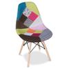 Aron Living Pyramid 17.5" Cotton and Wood Dining Chair in Multi-Color view 4