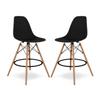 Aron Living Pyramid 28" Plastic and Wood Counter Stools in Black (Set of 2) view 1