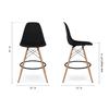 Aron Living Pyramid 28" Plastic and Wood Counter Stools in Black (Set of 2) view 3