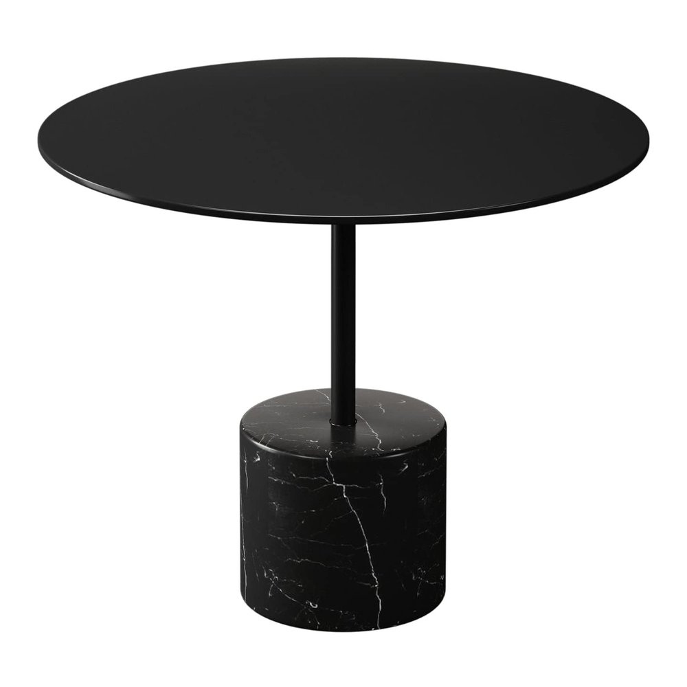 Aron Living Poke 17.3" Mid-Century Marble and Metal Coffee Table in Black
