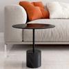Aron Living Poke 17.3" Mid-Century Marble and Metal Coffee Table in Black view 2