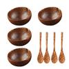 12-15cm Natural Coconut Bowl protection wooden bowl Coconut Wood tableware Spoon Set coco smoothie Coconut Kitchen Environmental (4 spoon 4 bowl) view 1