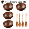 12-15cm Natural Coconut Bowl protection wooden bowl Coconut Wood tableware Spoon Set coco smoothie Coconut Kitchen Environmental (4 spoon 4 bowl) view 2
