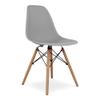 Aron Living Pyramid 17.5" Plastic and Beech Wood Dining Chair in Gray view 1
