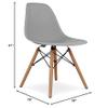Aron Living Pyramid 17.5" Plastic and Beech Wood Dining Chair in Gray view 2