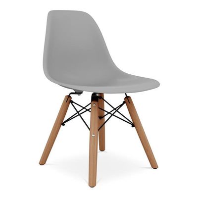 Aron Living 21.75" Plastic and Wood Kids Playroom Chair in Gray