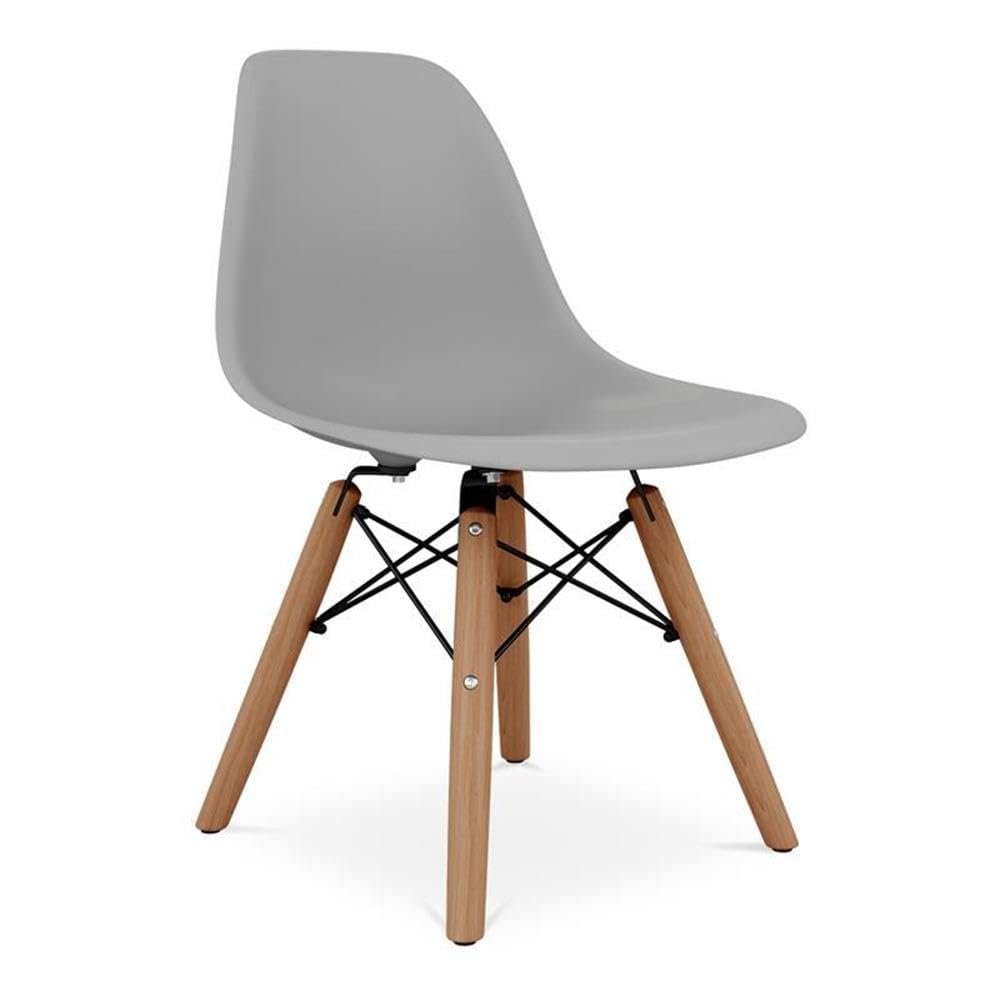 Aron Living 21.75" Plastic and Wood Kids Playroom Chair in Gray
