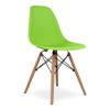 Aron Living Pyramid 17.5" Plastic and Beech Wood Dining Chair in Green view 1