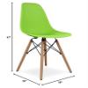 Aron Living Pyramid 17.5" Plastic and Beech Wood Dining Chair in Green view 2