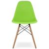 Aron Living Pyramid 17.5" Plastic and Beech Wood Dining Chair in Green view 3