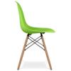 Aron Living Pyramid 17.5" Plastic and Beech Wood Dining Chair in Green view 4