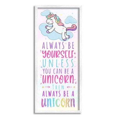 Stupell Industries Always Be Yourself or a Unicorn Quote Kid's Pink Design