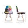 Aron Living Pyramid 17.5" Cotton and Wood Dining Chair in Multi-Color (Set of 2) view 2