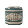 Christopher Knight Home Lucknow Pouf, White + Teal Small view 1