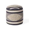 Christopher Knight Home Lucknow Handcrafted Cylinder Pouf - White/Denim Blue view 1