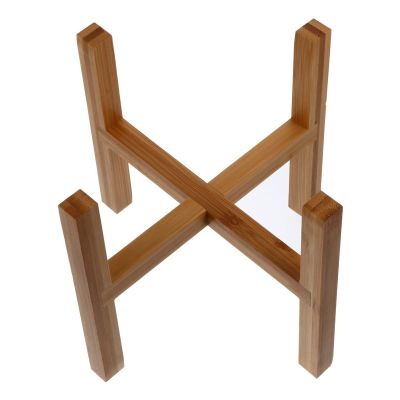 Cabilock 1pc Wooden Plant Pot Stand with Feet Pads Sturdy Flowerpot Display Rack for Indoor and Outdoor Use Wooden Multi-plant Holder for Balcony and Garden Decor