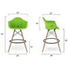 Aron Living Pyramid 28" Plastic Counter Stool with Arms in Green view 2