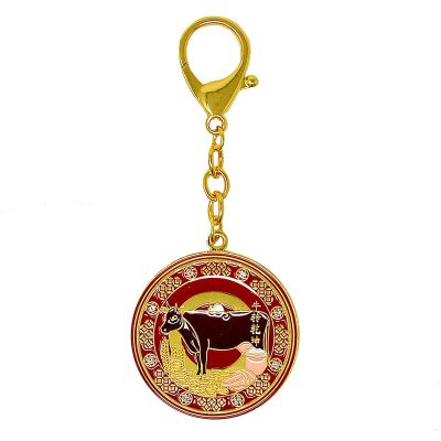 Feng Shui Zodiac Ox Keychain Annual Amulet Wealth