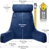 Husband Pillow Medium Aspen Edition Dark Blue, Sit Up Reading & Bed Rest with Arms, Ultra-Comfy, Detach Neck Roll - Premium Shredded Memory Foam Backrest, Reverses to Micro: Suede or Plush view 3