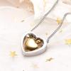 QJZM Collar de cenizasStainless Steel Gold,Rose Gold,Black Gun,Double Heart Ash Necklace Urn Ashes Keepsake Memorial Pendant Custom Cremation Jewelry-Black_Custom_40_cm view 4