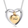 QJZM Collar de cenizasStainless Steel Gold,Rose Gold,Black Gun,Double Heart Ash Necklace Urn Ashes Keepsake Memorial Pendant Custom Cremation Jewelry-Black_Custom_60_cm view 3