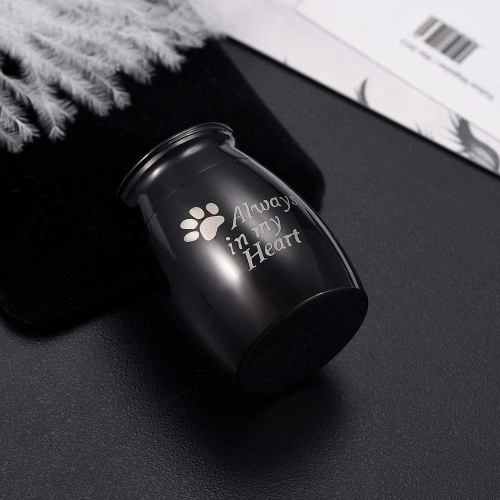 QJZM Collar de cenizasCremation Sale Engrave Dog/Cat Paw Print Always in My Heart Memorial Urn Keepsake Locket for Ashes-Gold_1_pcs