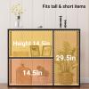 WOHOMO Console Table, 12 Inch Narrow Entryway Table for Living Room, 31.5 Inch Modern Industrial Sofa Table with 3-Tier Storage Shelves for Corridor, Hallway, White Marble view 3