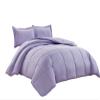 AMAY 100% Egyptian Cotton 3 Piece-All-Season Down Alternative Comforter Set Box Stitched 800 Thread-Count 200 GSM - California King Lavender Solid view 1
