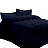AMAY 100% Egyptian Cotton 3 Piece-All-Season Down Alternative Comforter Set Box Stitched 800 Thread-Count 200 GSM - California King Navy Blue Solid view 1