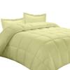AMAY 100% Egyptian Cotton 3 Piece-All-Season Down Alternative Comforter Set Box Stitched 800 Thread-Count 200 GSM - Emperor Ivory Solid view 1
